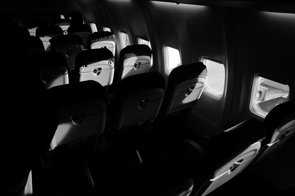 Empty plane early morning flight