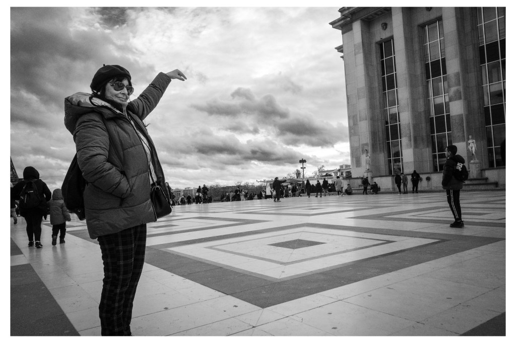 tourists near the Eiffel Tower, Paris