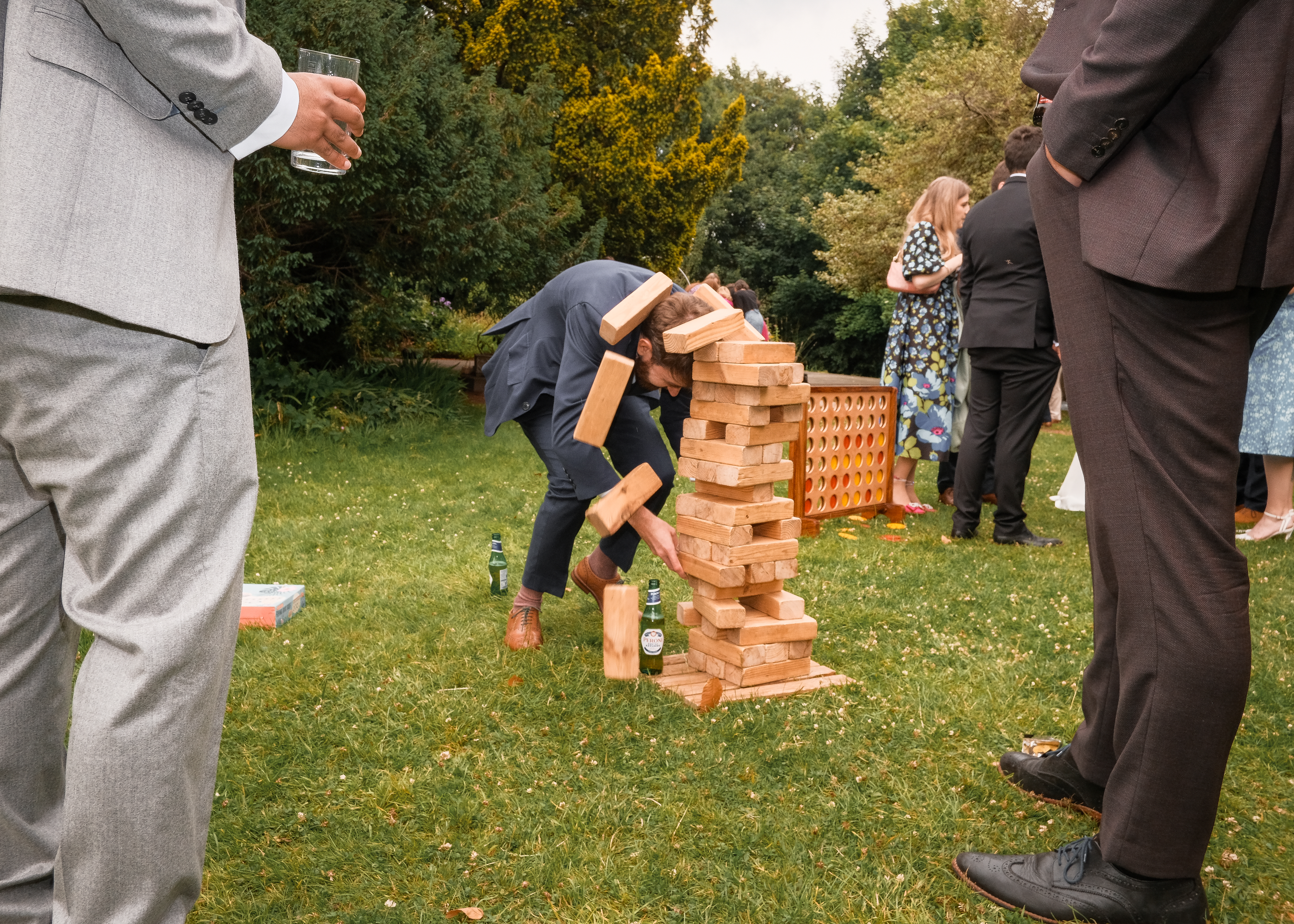 Garden party games at a wedding reception