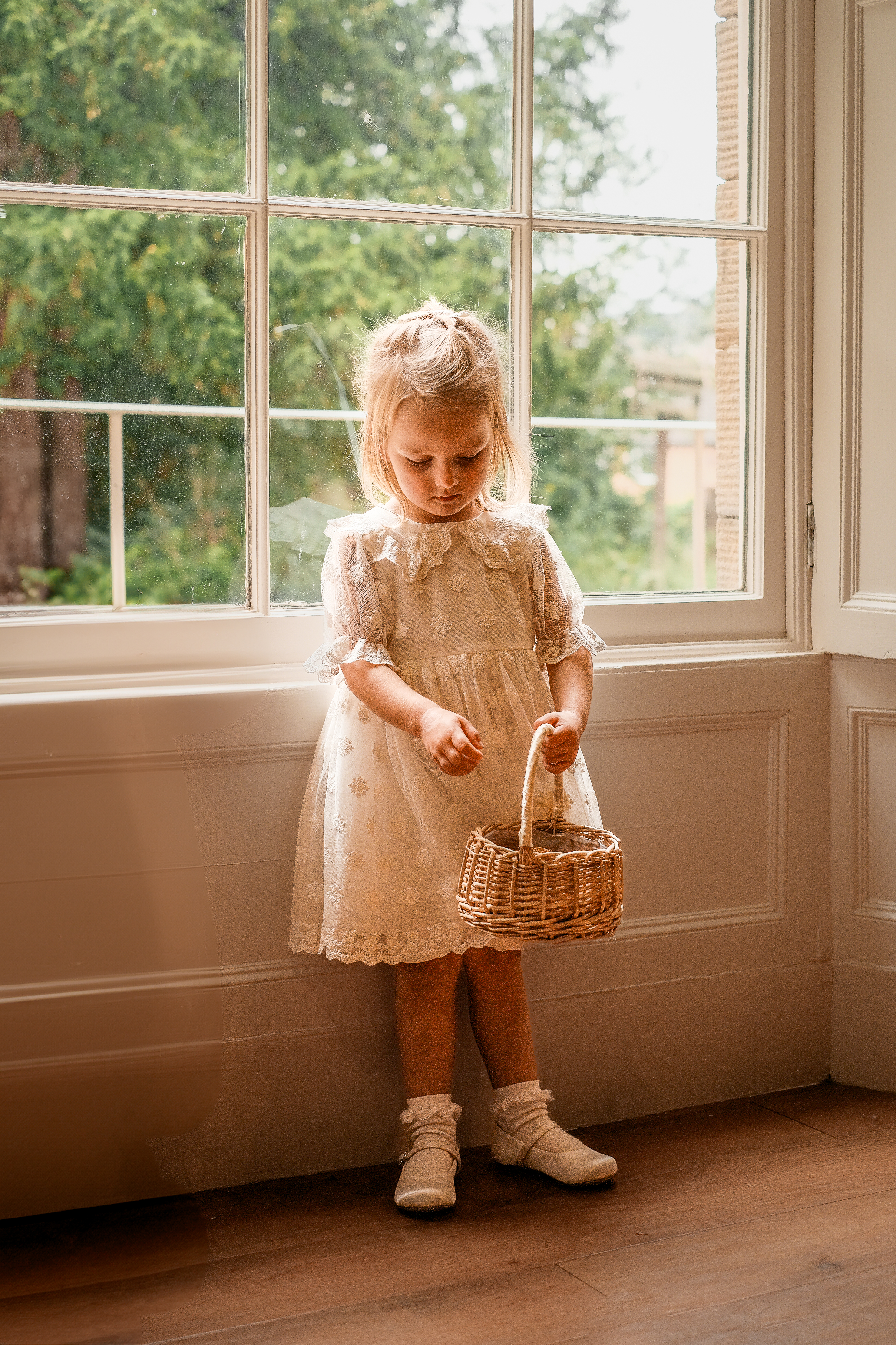 Flower girl portrait at a wedding